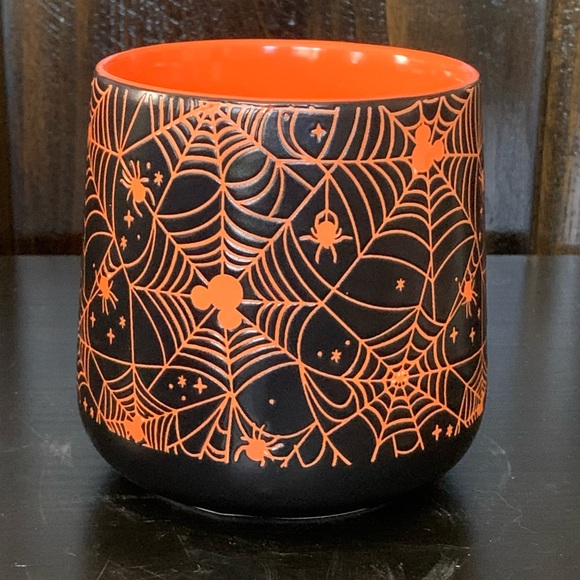 Disney Mickey Mouse Spider Web Ceramic Halloween Mug - Black & Orange - Picture 3 of 9